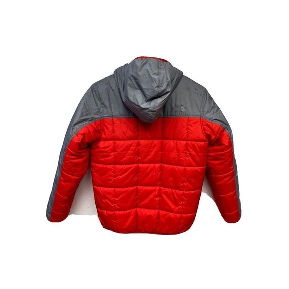 Women’s The North Face Insulated  Puffer Jacket Orange/ Red Gray Size Small - Picture 7 of 7
